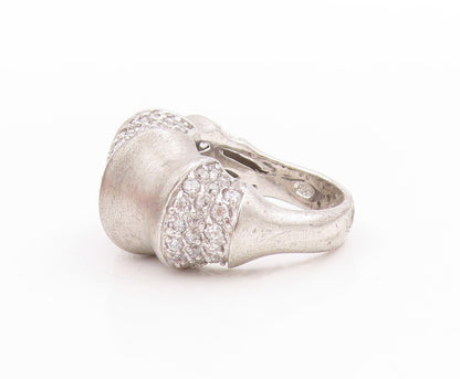 925 Sterling Silver Vintage Ring Sparkling CZ Encrusted Band  Sz 7.5  RG33538