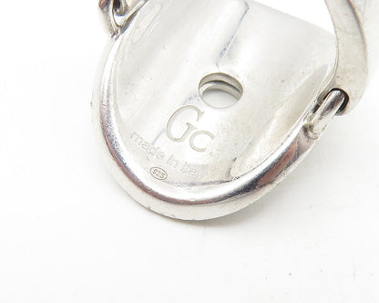 GUESS ITALY 925 Sterling Silver  Shiny Monogram Logo Band Ring Sz 6.5  RG11239