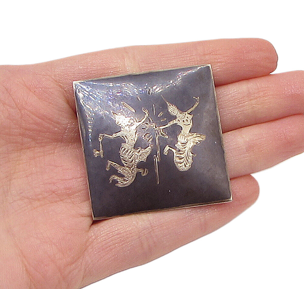 SIAM 925 Sterling Silver  Vintage Goddess Brooch Pin  BP1079