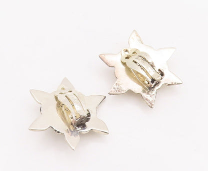 925 Sterling Silver Vintage Earrings BERNICE GOODSPEED Puffed Flower  EG13079