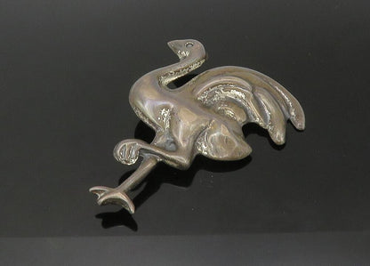 MEXICO 925 Sterling Silver  Vintage Antique Flamingo Motif Brooch Pin  BP8813