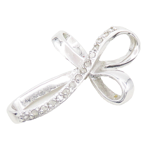 925 Sterling Silver  Shiny Genuine Diamonds Religious Cross Pendant  PT14934
