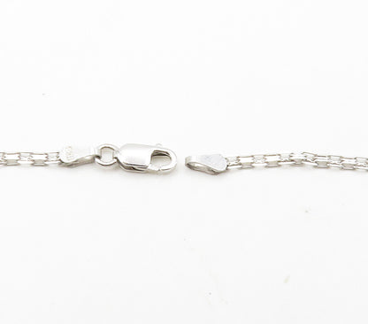 925 Sterling Silver  Genuine Black & White Diamonds Chain Necklace  NE2524