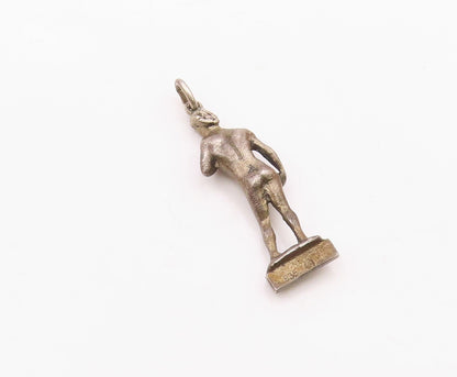 925 Sterling Silver  Vintage Petite Male Statue Dark Tone Pendant  PT18468