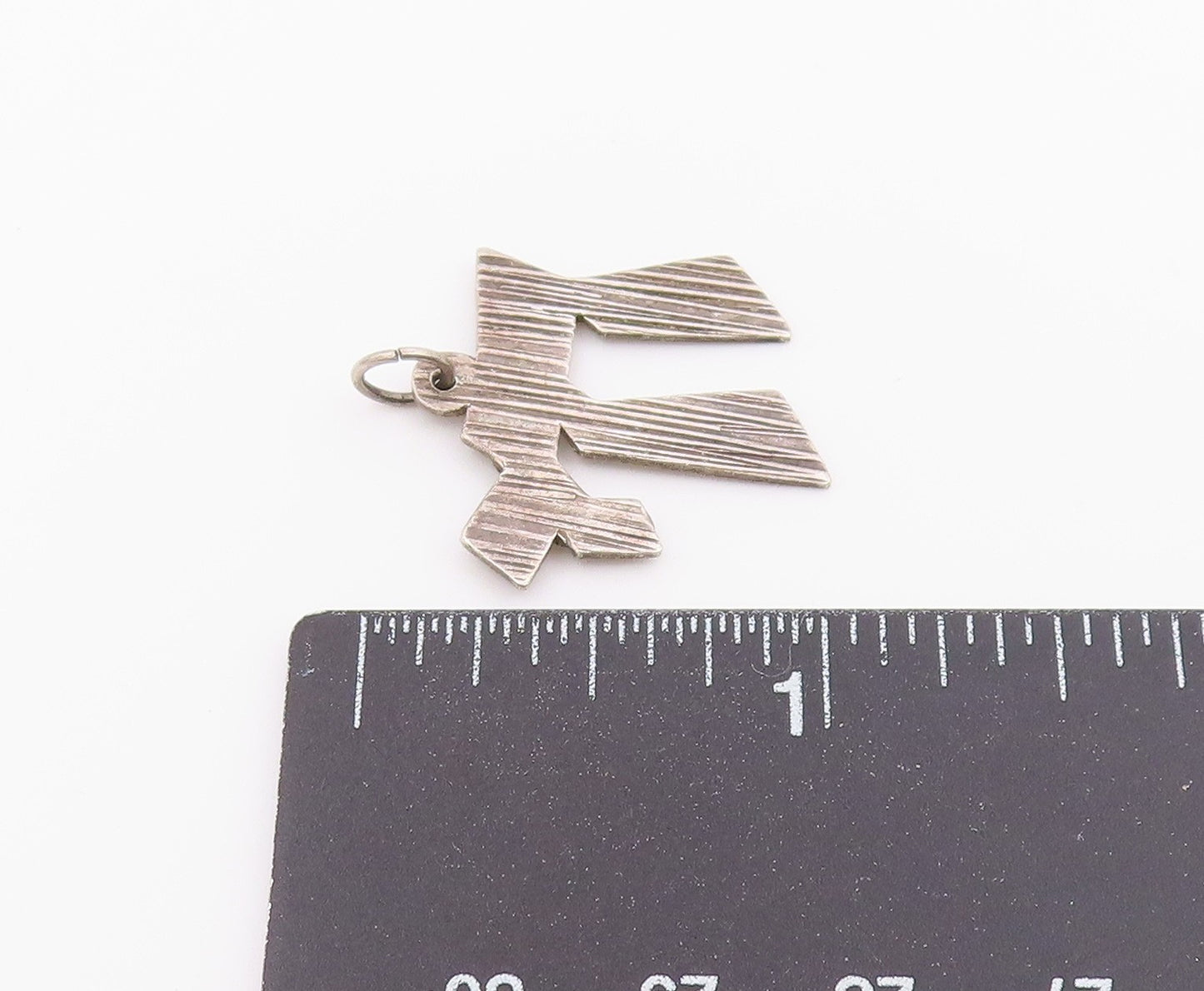 925 Sterling Silver Vintage Pendant Classic Textured Chai Hebrew Charm  PT26377