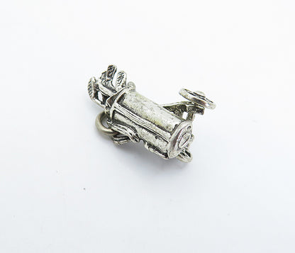 925 Sterling Silver  Vintage Petite Bag Of Golf Clubs Sports Pendant  PT4935