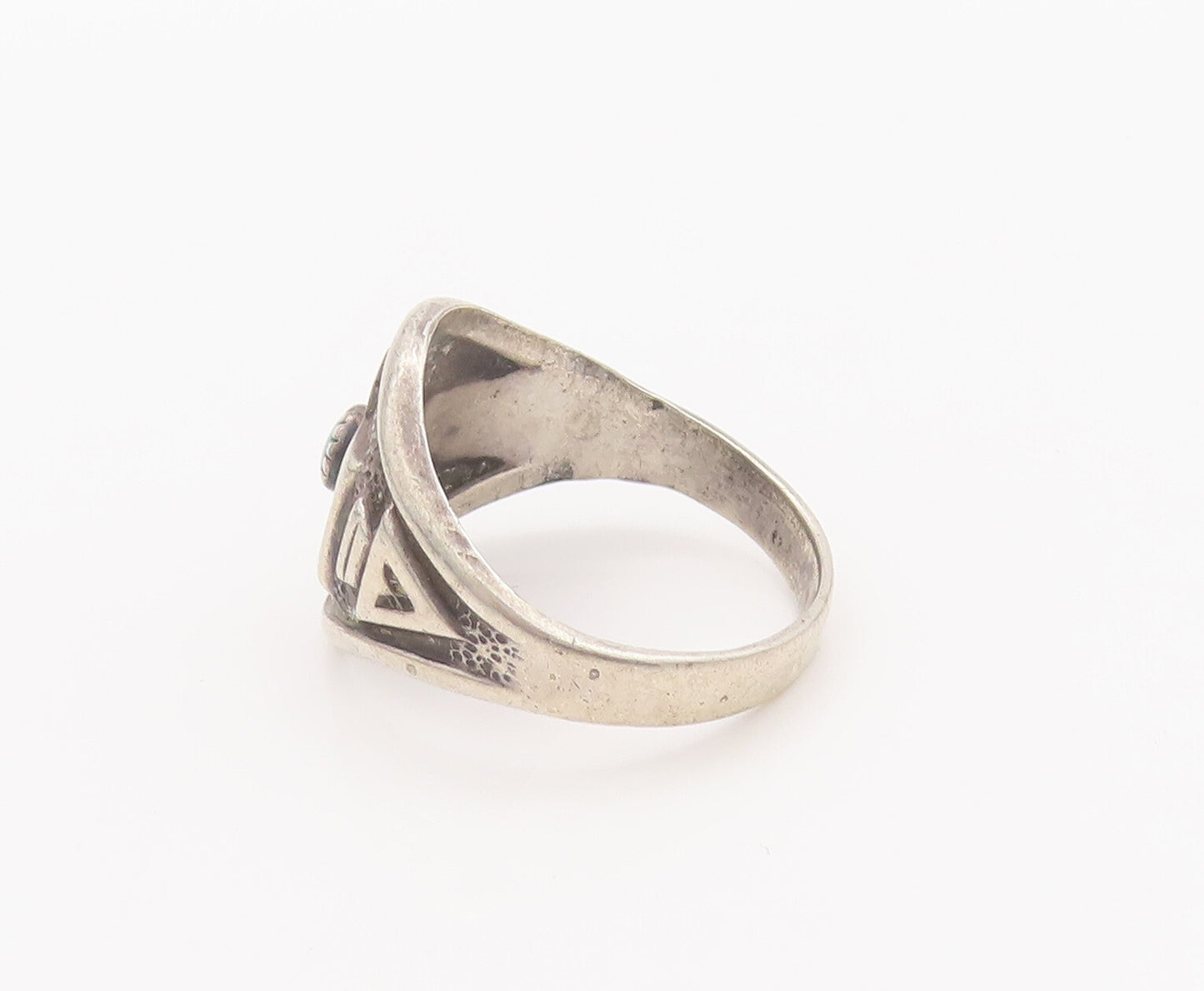 925 Sterling Silver Vintage Ring NAVAJO Carved Lazuli Tribal Bird Sz 7  RG27780
