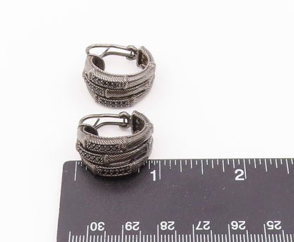925 Sterling Silver Vintage Earrings JUDITH RIPKA Spinel Twisted Cable  EG14508