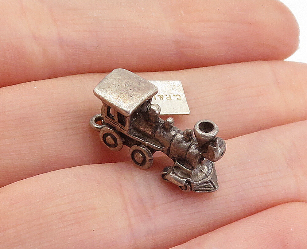 POST BELL TRADING 925 Silver Vintage Old Fashioned Steam Train Pendant PT4192