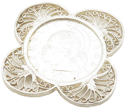 925 Sterling Silver  Vintage Shiny United States Coin Medallion  TR2220