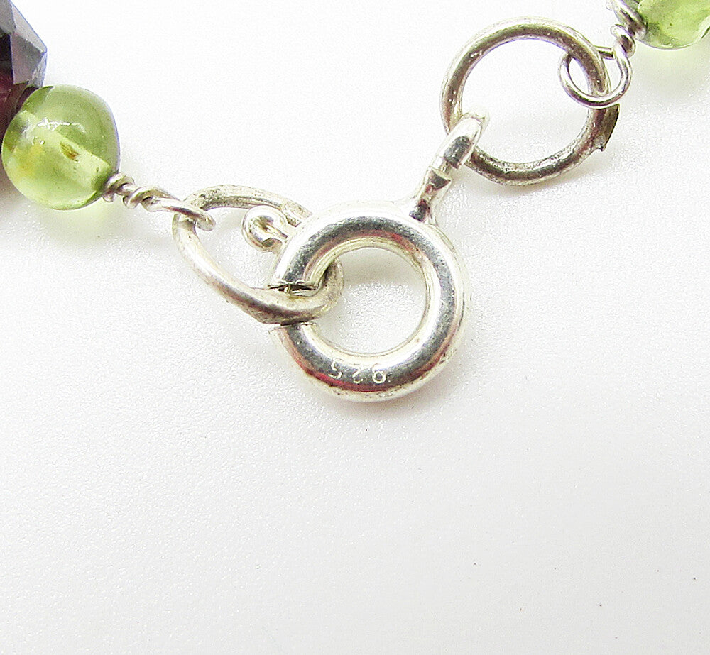 925 Sterling Silver  Beaded Chain Necklace  PT2014