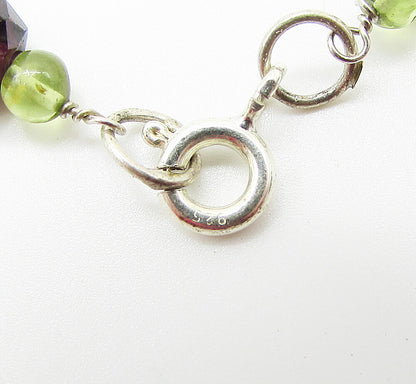 925 Sterling Silver  Beaded Chain Necklace  PT2014