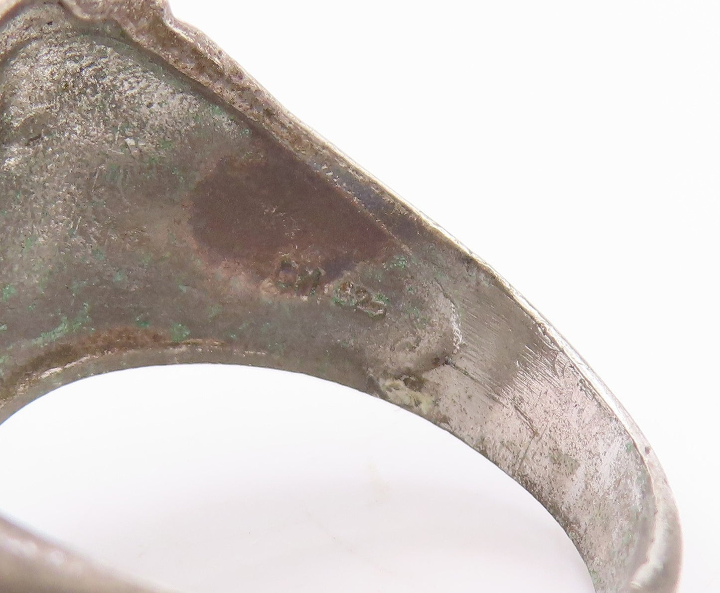 925 Sterling Silver Vintage Ring Religious Topaz Praying Hands  Sz 12  RG33389