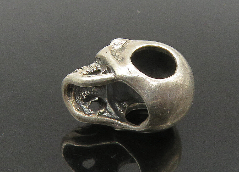 925 Sterling Silver  Vintage 9 Pcs. Skeleton Head Bead Charms  TR3055