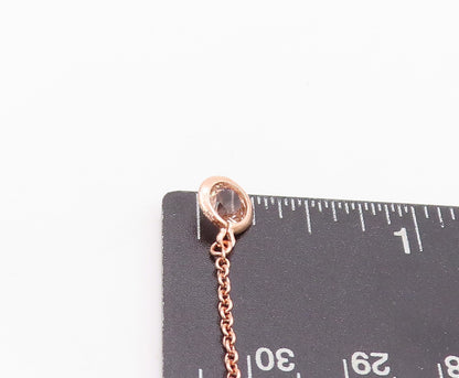925 Sterling Silver Vintage Necklace Rose Gold Plated Gemstones Drop  NE4508