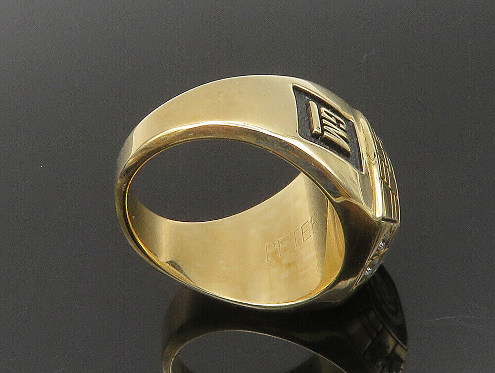 10K GOLD  Vintage General Motors Genuine Diamonds Square Ring Sz 10  GR370