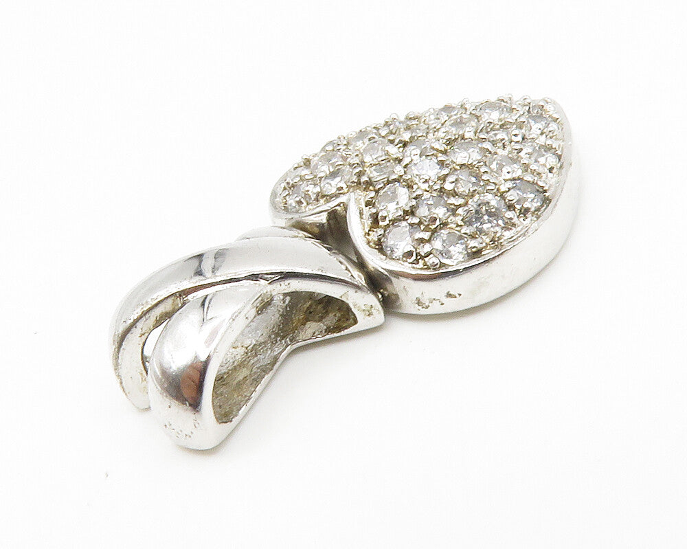 925 Sterling Silver  Cubic Zirconia Encrusted Love Heart Pendant  PT10965