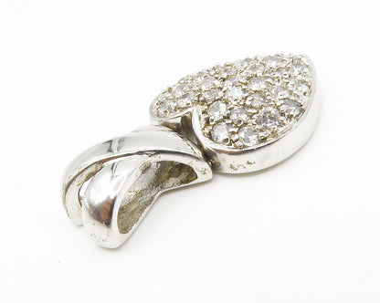 925 Sterling Silver  Cubic Zirconia Encrusted Love Heart Pendant  PT10965