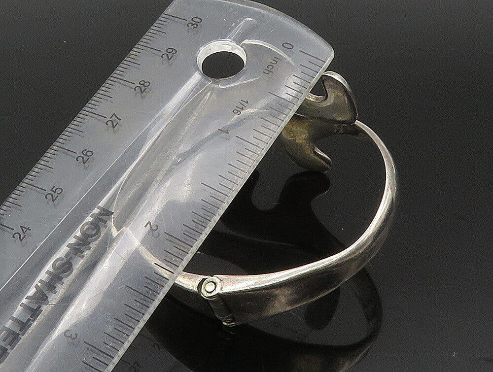 BETO MEXICO 925 Silver  Vintage Modernist Swirl Bypass Bangle Bracelet  BT9457