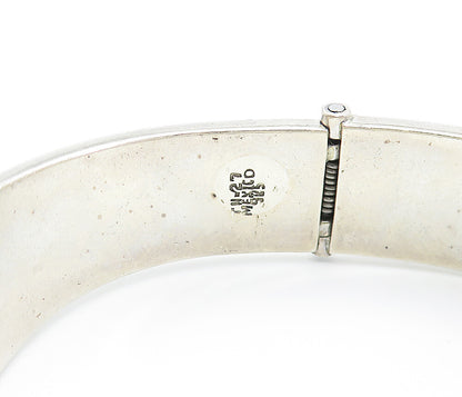 MEXICO 925 Sterling Silver  Vintage Bypass Style Hinge Bangle Bracelet  BT2512