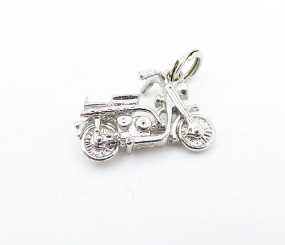 925 Sterling Silver  Vintage Shiny Petite Motorcycle Motif Pendant  PT4239