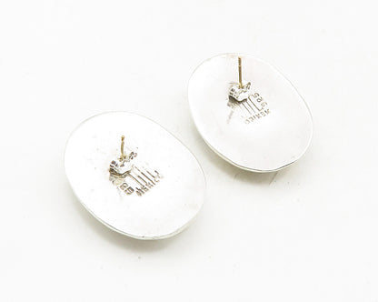 JIIC MEXICO 925 Silver  Shiny Hollow Swirl Oval Dome Drop Earrings  EG5203