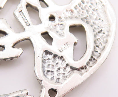 925 Sterling Silver Vintage Pendant Intertwined Triple Celtic Wolves  PT25615