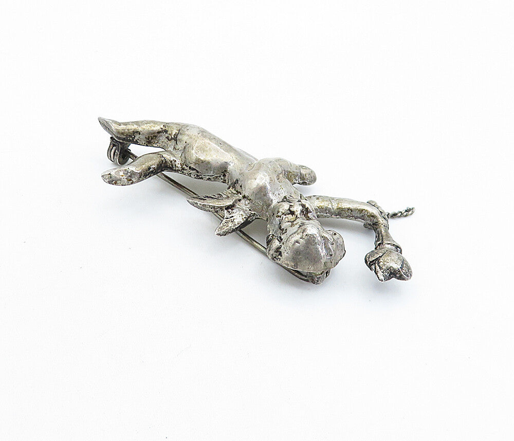 925 Sterling Silver  Vintage Antique Oxidized Baby Angel Brooch Pin  BP2261