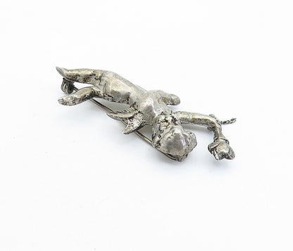 925 Sterling Silver  Vintage Antique Oxidized Baby Angel Brooch Pin  BP2261