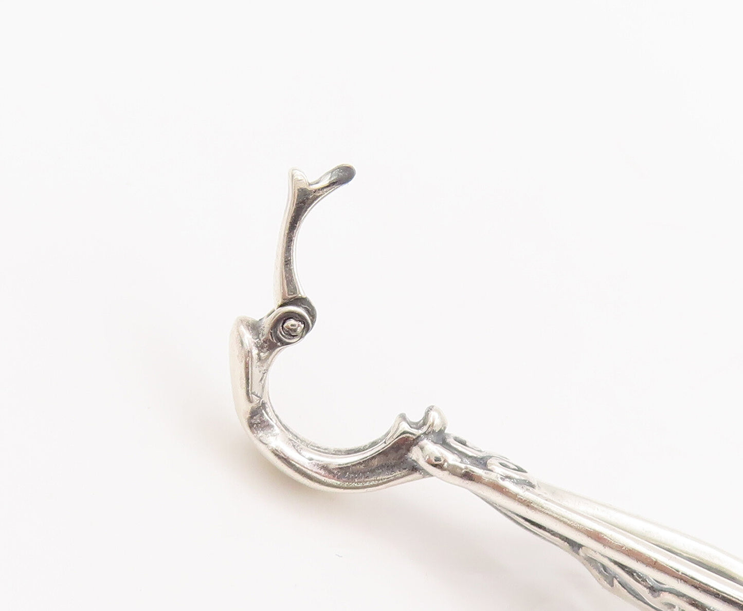 925 Sterling Silver Vintage Pendant CAROLYN POLLACK Drop Swirly Carved  PT22756