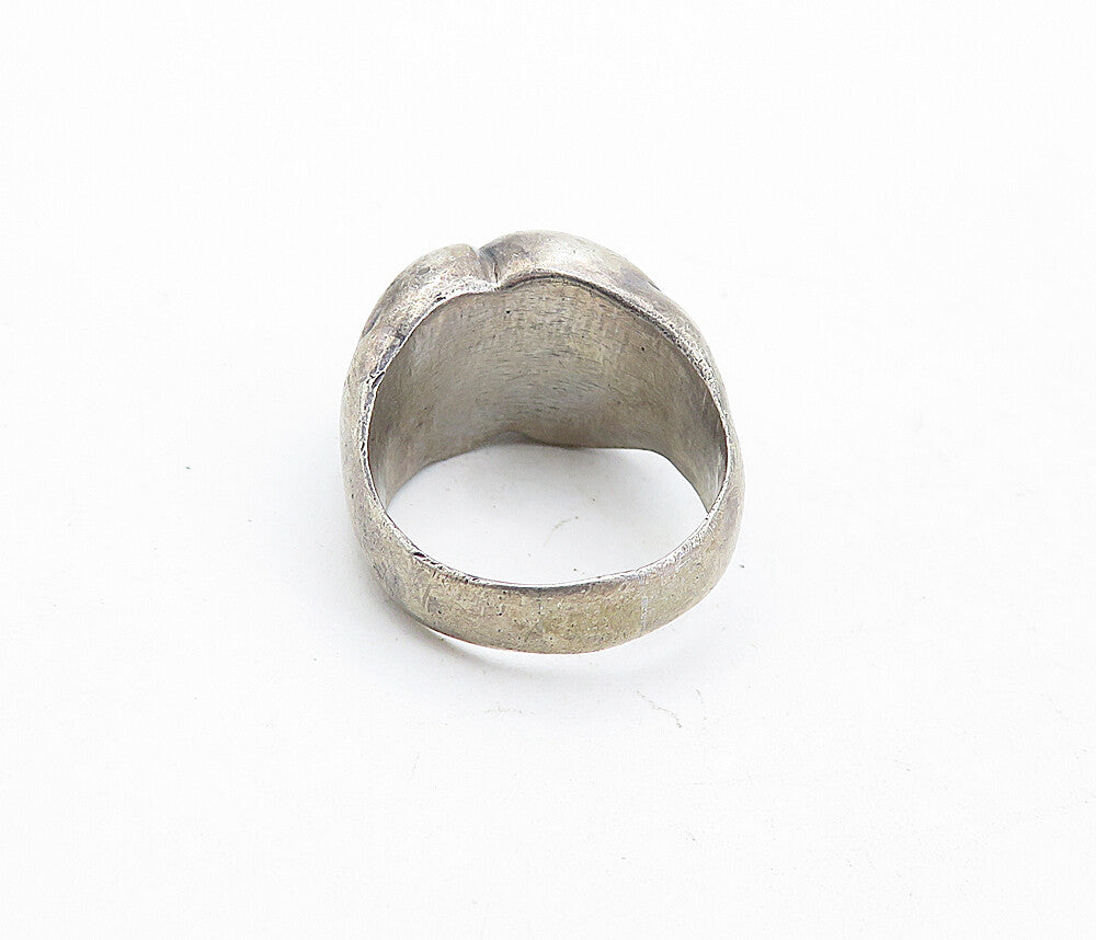 925 Sterling Silver  Vintage Antique Swirl Etched Dome Band Ring Sz 5  RG5466