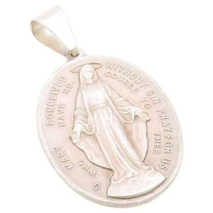 925 Sterling Silver Vintage Pendant BLISS St. Mary Miraculous Medal  PT26387