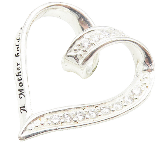 925 LA Sterling Silver  Sparkling Topaz Open Love Heart Pendant  PT8661
