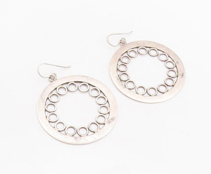 925 Sterling Silver Vintage Earrings MEXICO Brutalist Rings Framed  EG13125