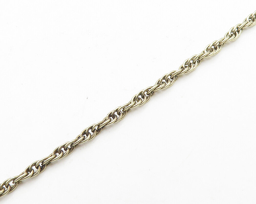 925 Sterling Silver  Vintage Cubic Zirconia 1936 Nickel Chain Necklace  NE3005