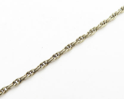 925 Sterling Silver  Vintage Cubic Zirconia 1936 Nickel Chain Necklace  NE3005