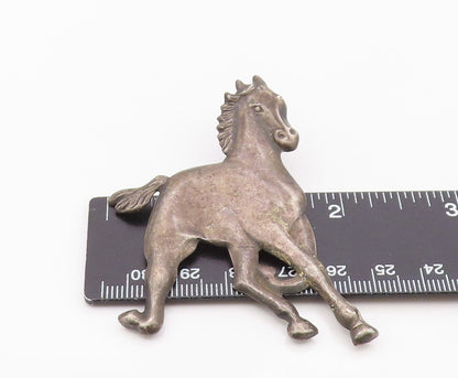 925 Sterling Silver Vintage Brooch Pin Classic Galloping Horse Figurine  BP12561