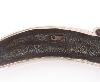 925 Sterling Silver Vintage Bracelet Cuff Carved Spreading Sunrays   BT10186