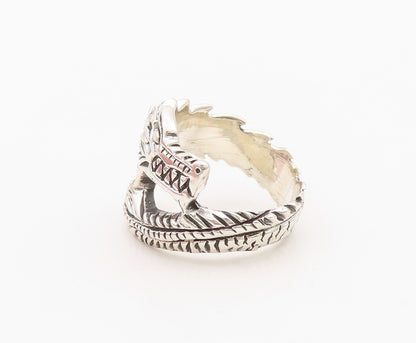 925 Sterling Silver Vintage Ring Modernist Chinese Dragon Wrap  Sz 5.5  RG36298