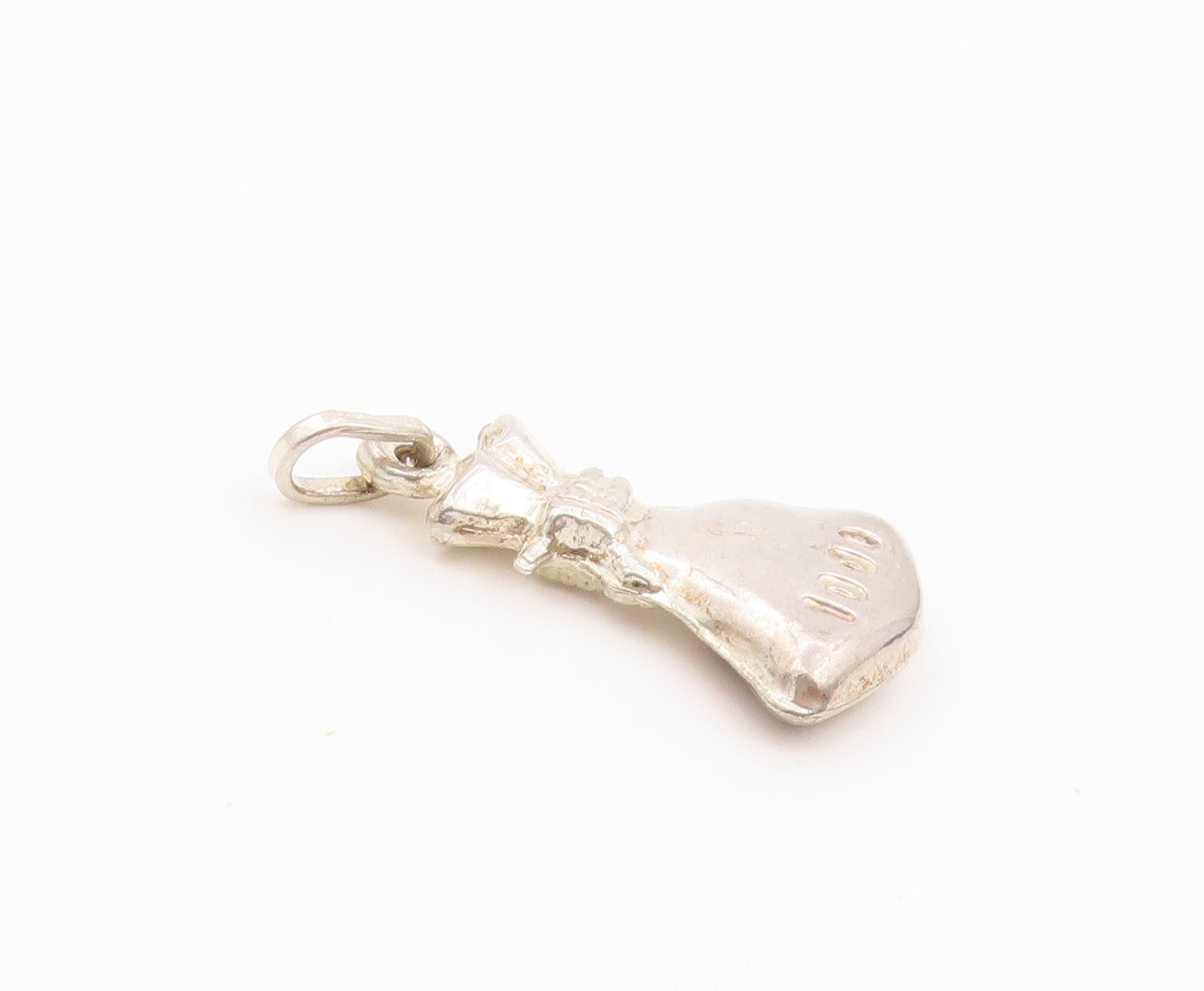 925 Sterling Silver Vintage Pendant Classic $1000 Stacked Money Bag  PT26442