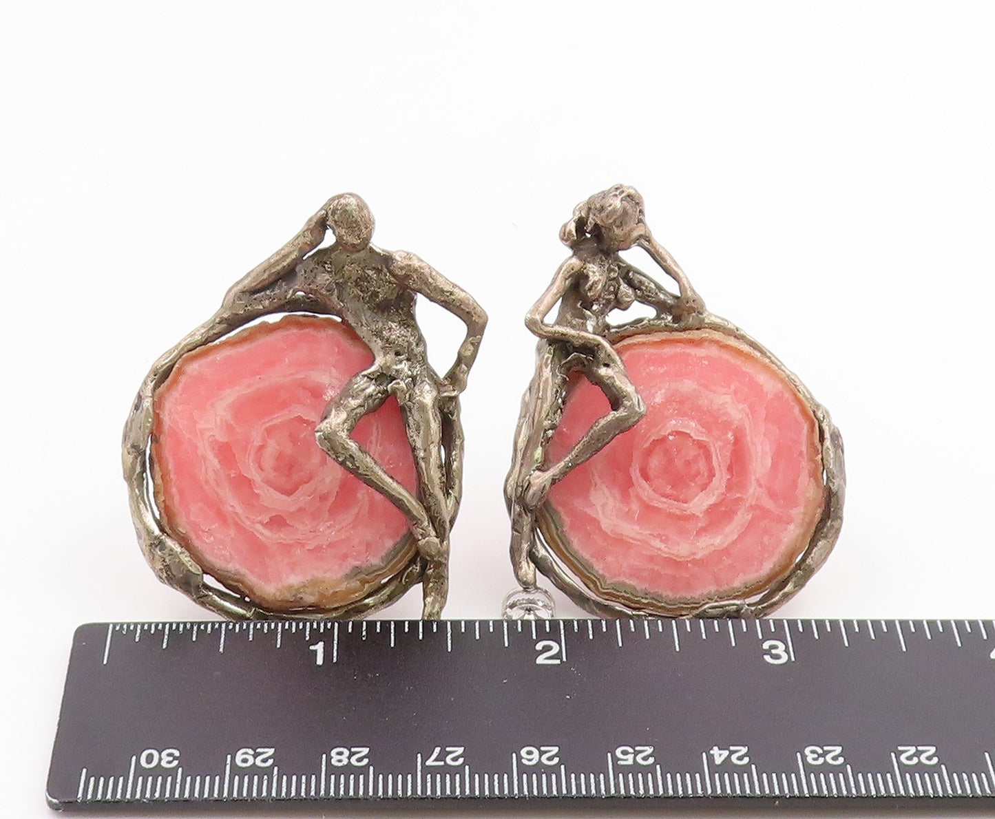 925 Sterling Silver Vintage Cufflinks SILBERT Gemstone Rare Large  TR4240