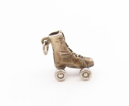 925 Sterling Silver Vintage Pendant Miniature Roller Skate Figurine  PT26122