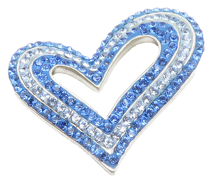 925 Sterling Silver  Sparkling Blue Topaz Open Love Heart Pendant  PT10866