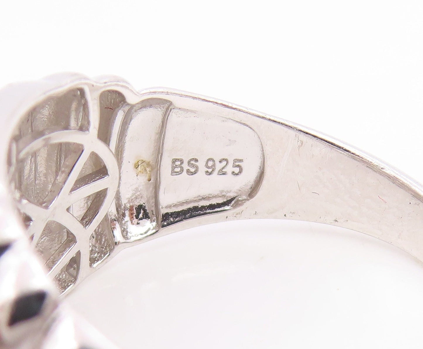 925 Sterling Silver Vintage Ring CZ Classic Royal Crown Band  Sz 11.5  RG35203