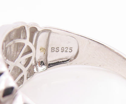 925 Sterling Silver Vintage Ring CZ Classic Royal Crown Band  Sz 11.5  RG35203