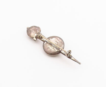 925 Sterling Silver Vintage Antique Carnelian Sword & Shield Brooch Pin BP8303
