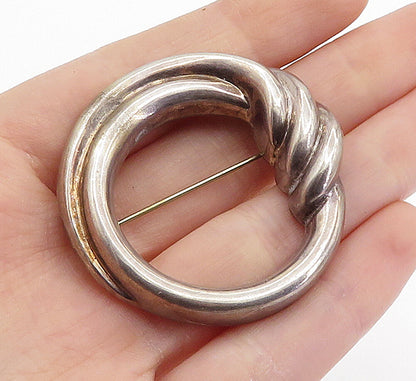 BAYANIHAN 925 Sterling Silver  Vintage Dark Tone Fluted Brooch Pin  BP2754