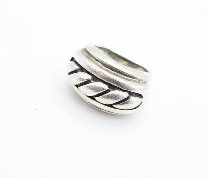 925 Sterling Silver  Vintage Shiny Twist Dome Tapered Band Ring Sz 6.5  RG5877