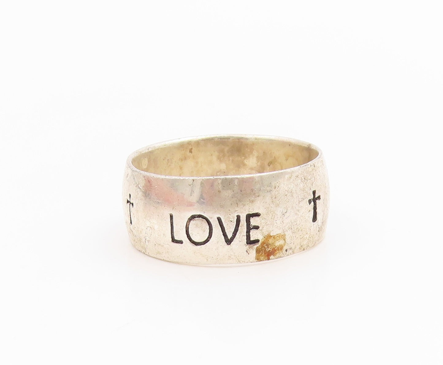 925 Sterling Silver Vintage Ring Engraved True Love Waits Band  Sz 8  RG35812