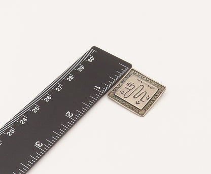925 Sterling Silver  Vintage Engraved Scenery Square Pendant  PT21933